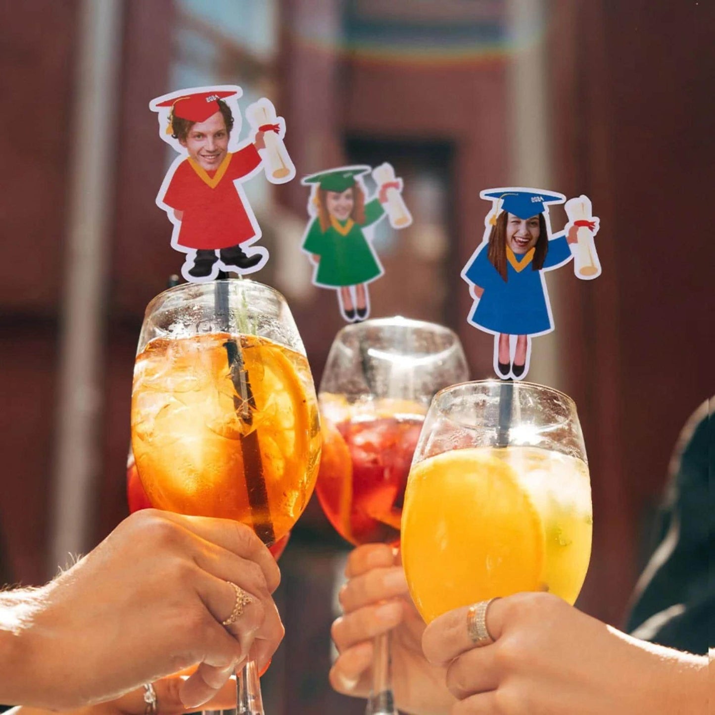Personalized Face Photo Graduation Drink Stirrer