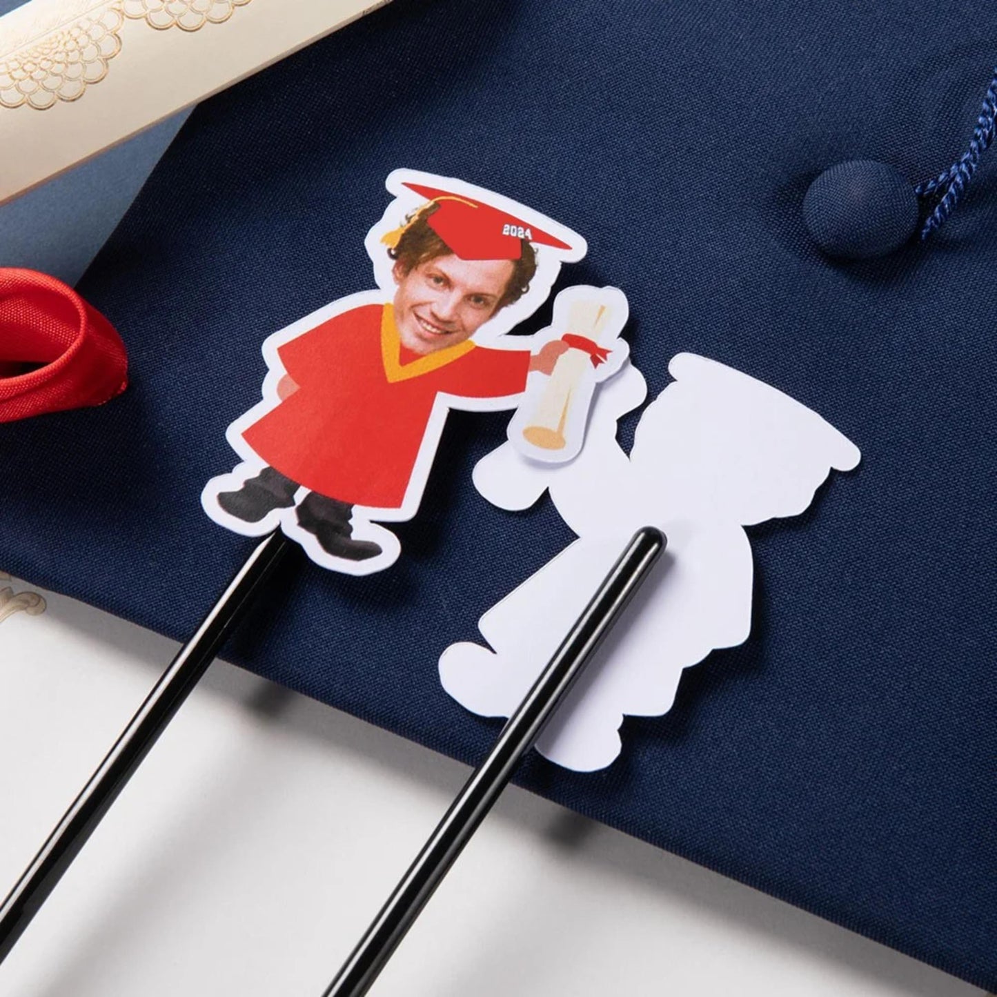 Personalized Face Photo Graduation Drink Stirrer