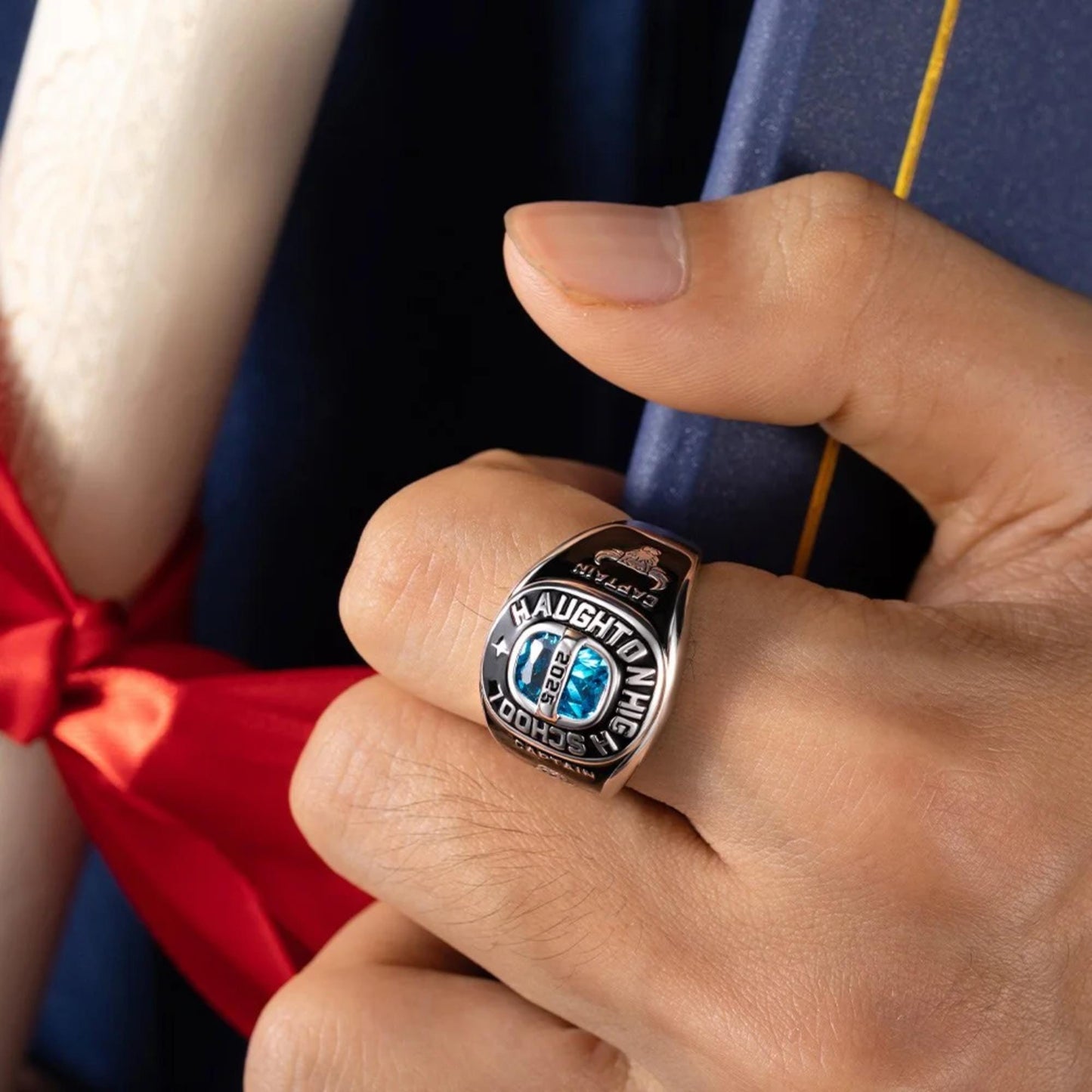 Custom Birthstone Class Ring for Men