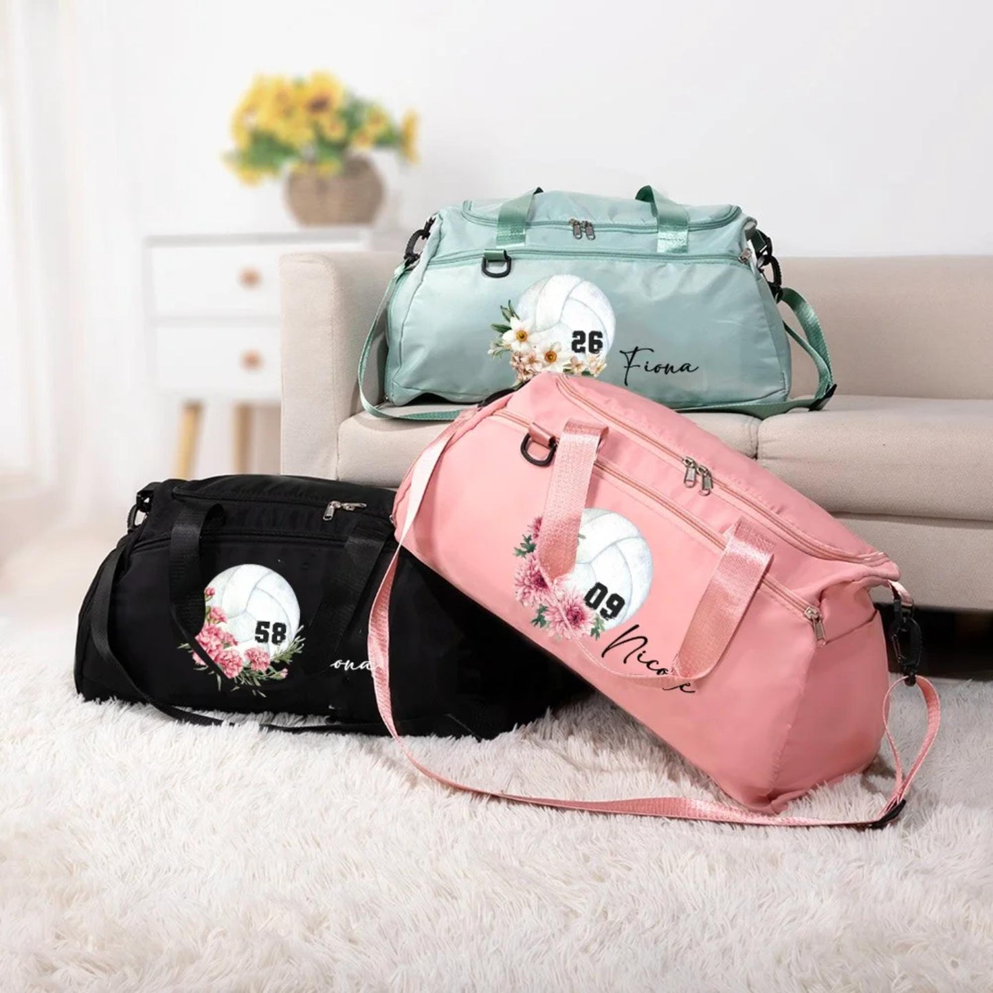 Custom Name Volleyball Duffle Bag