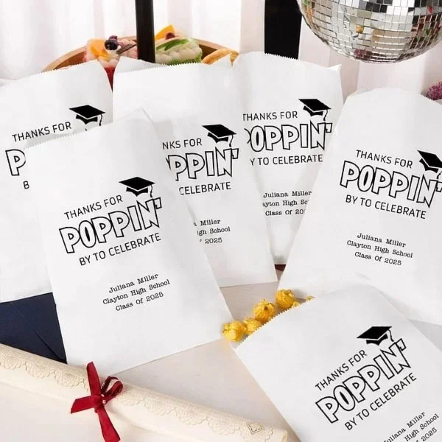 Custom Name Graduation Favor Bags