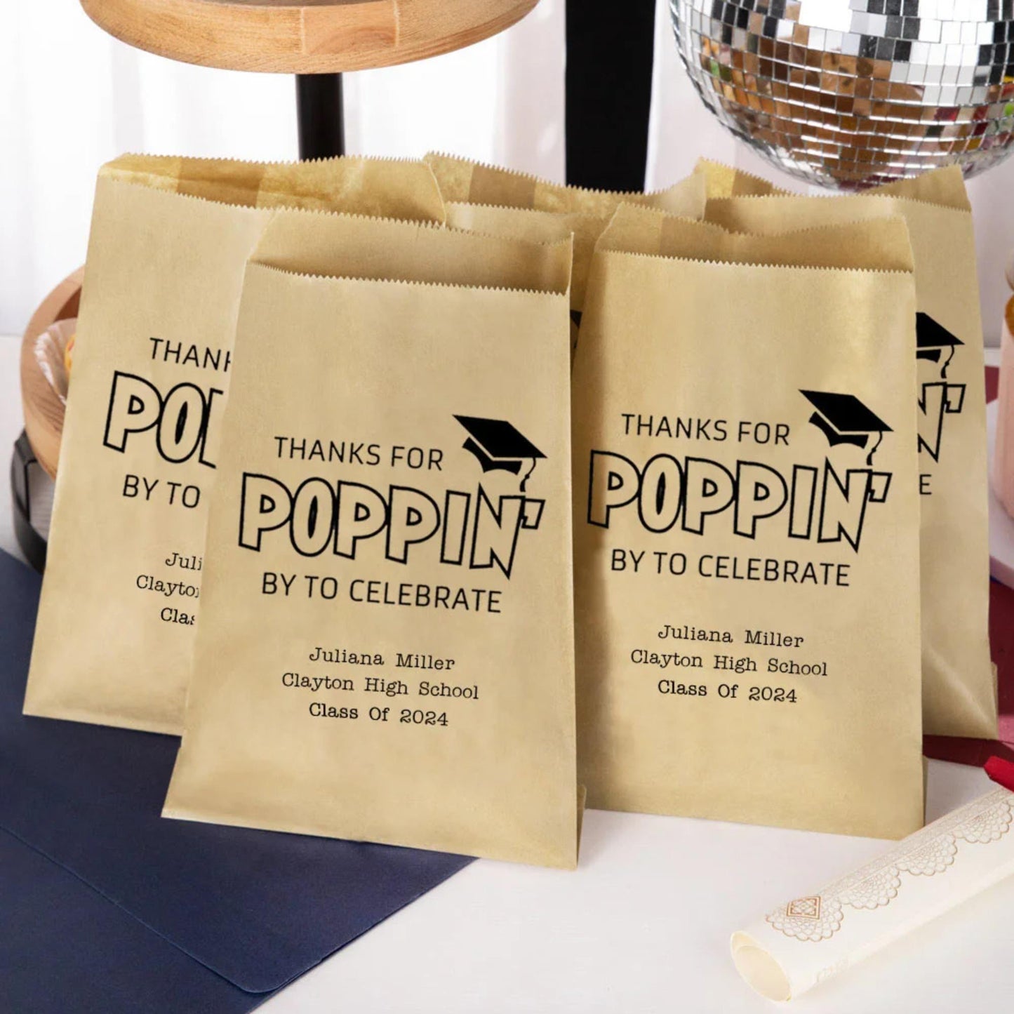 Custom Name Graduation Favor Bags