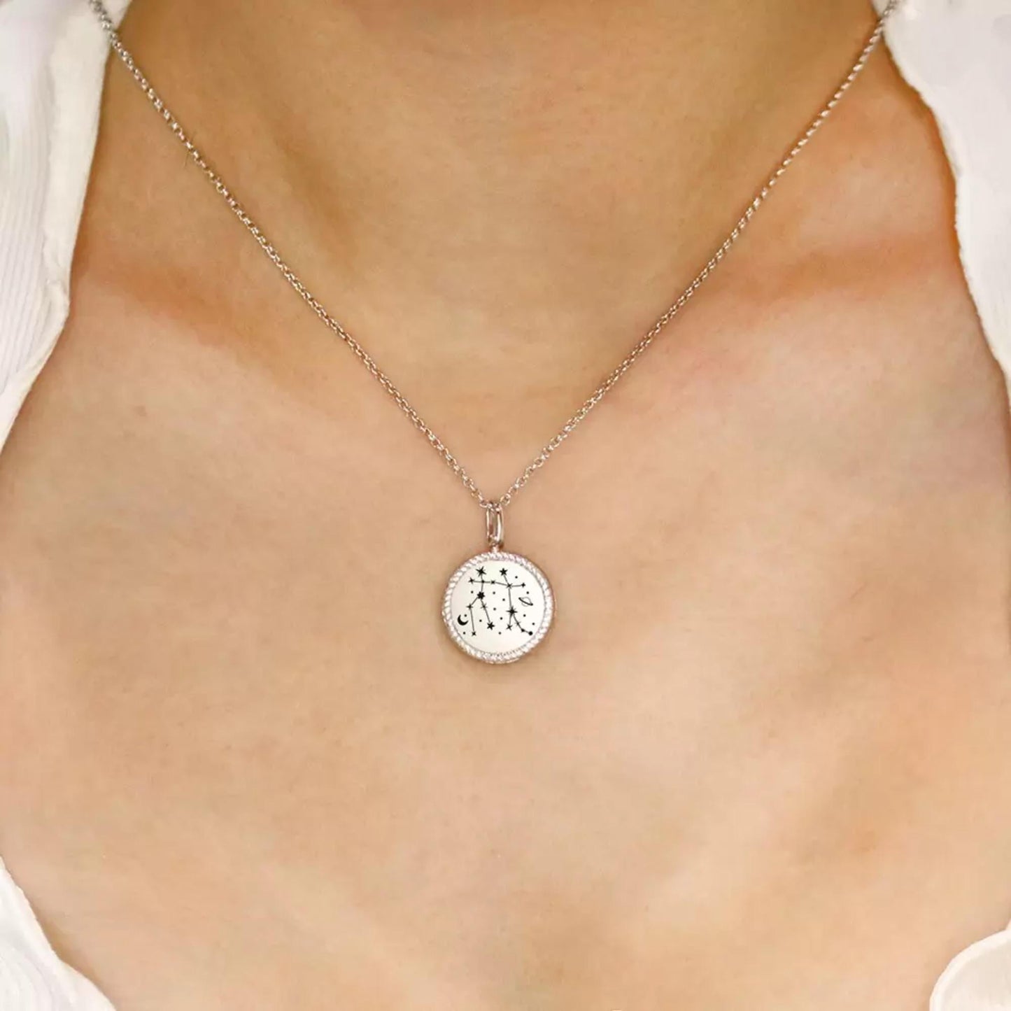 Personalized 4 Photo Constellation Locket Necklace