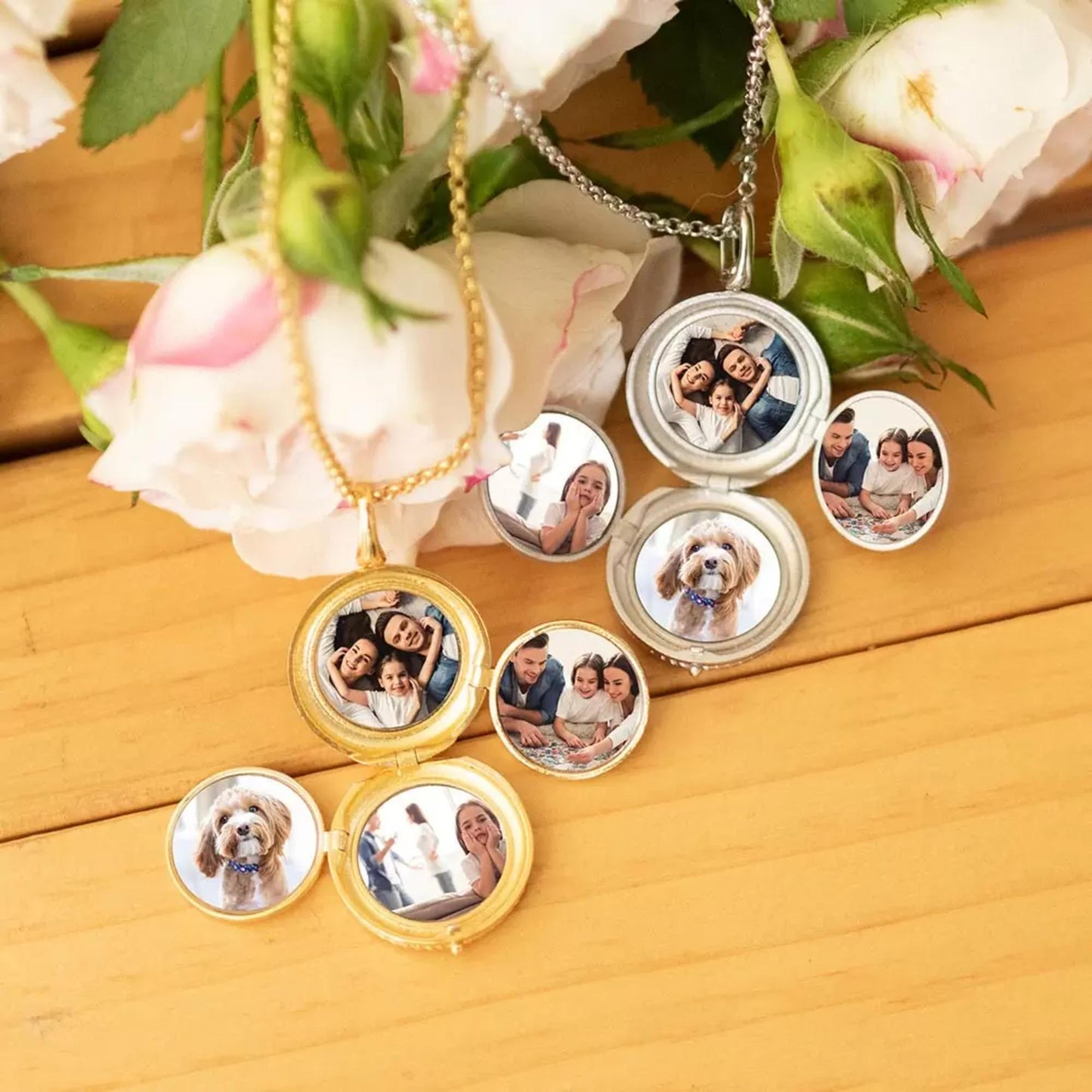 Personalized 4 Photo Constellation Locket Necklace