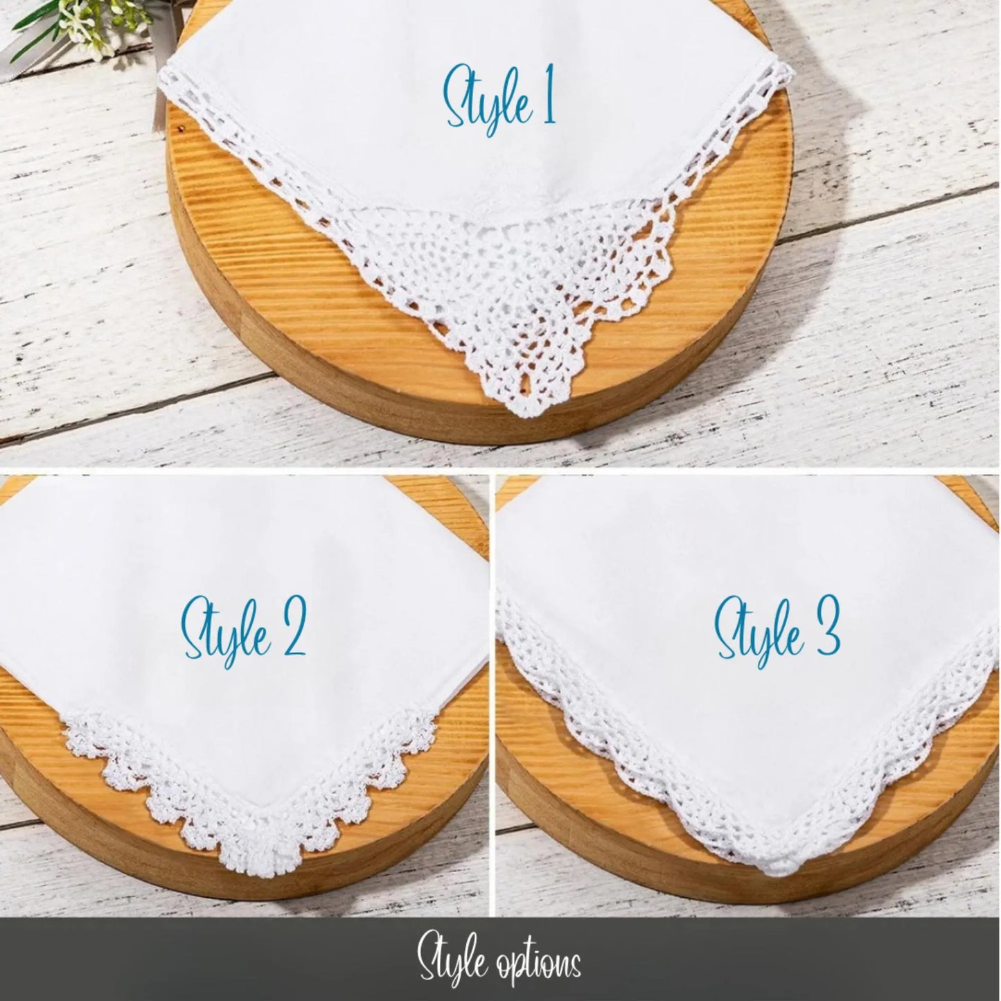 Personalized Floral Wedding Handkerchief