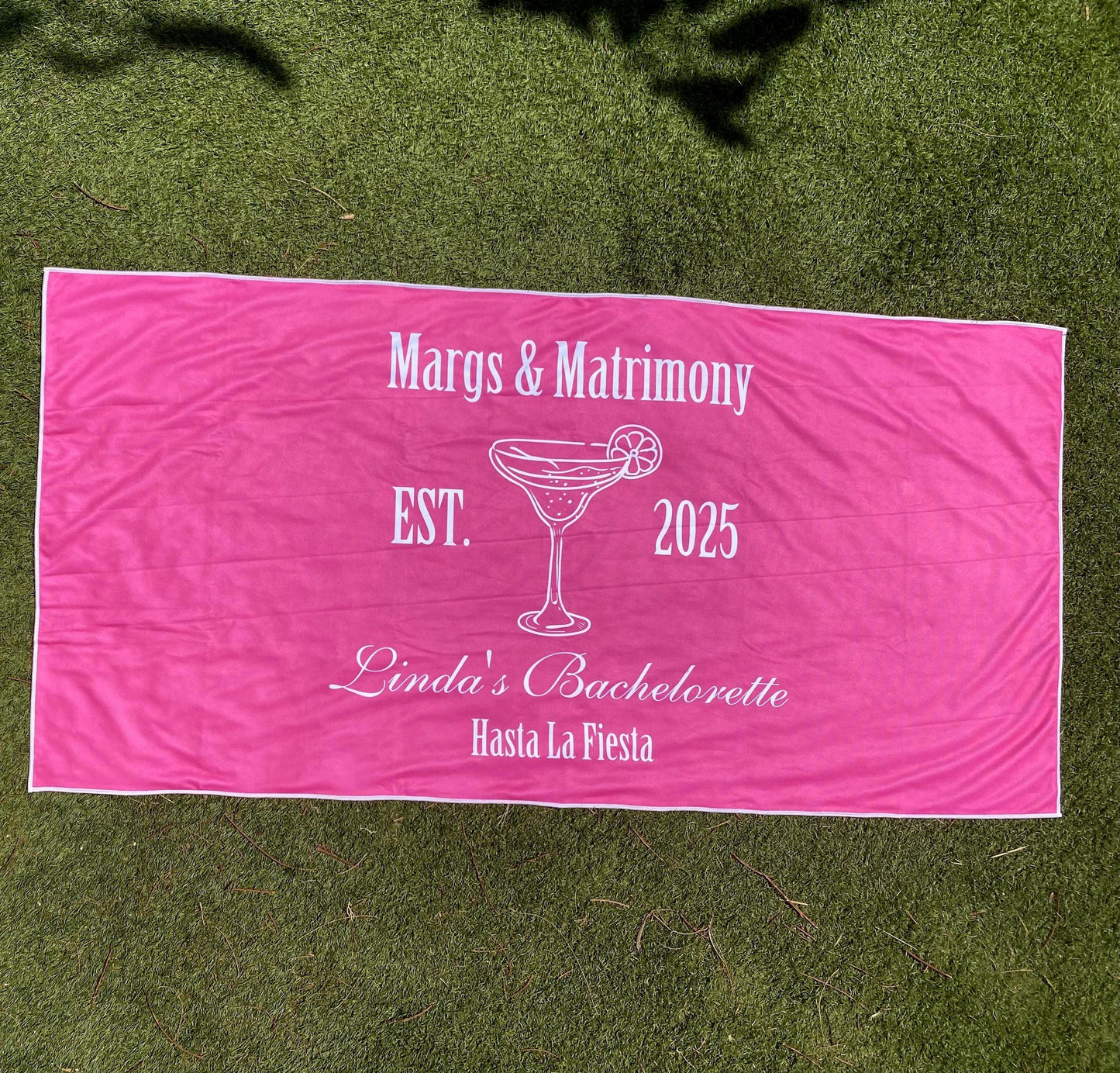 Margs + Matrimony Custom Name Microfiber Beach Towel