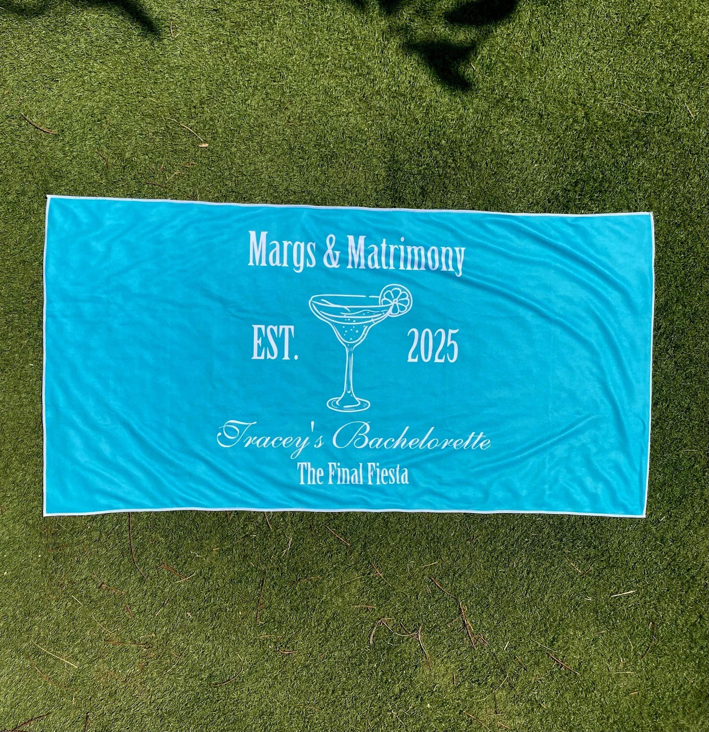 Margs + Matrimony Custom Name Microfiber Beach Towel