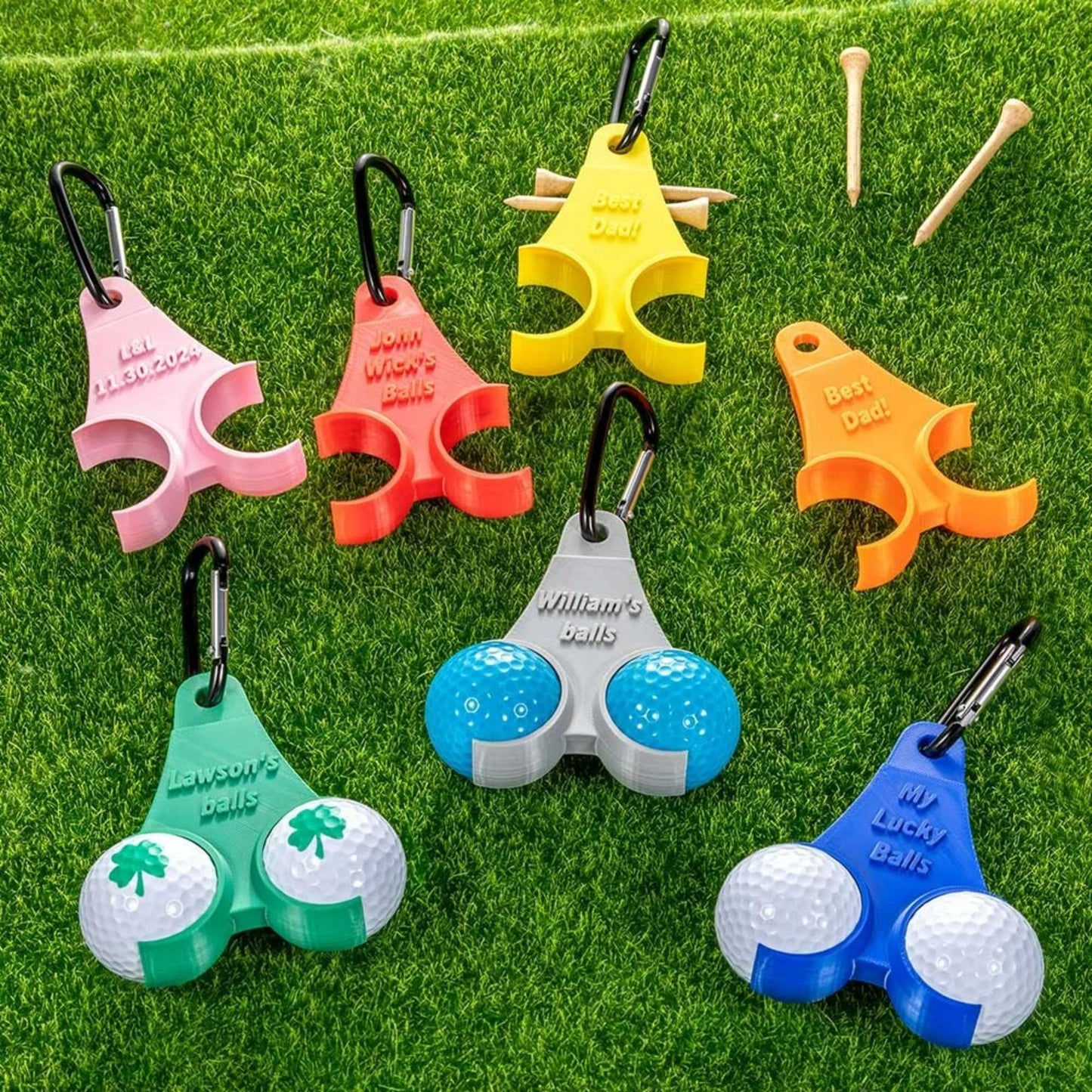 Personalized 3D Printed Golf Ball & Tees Holder