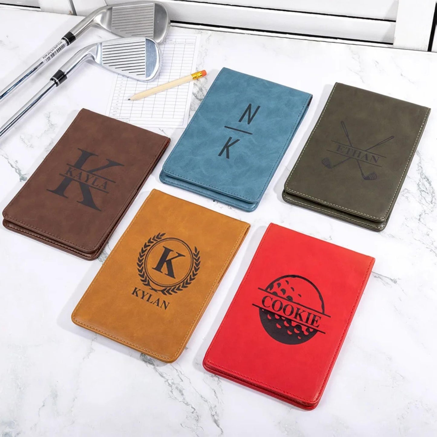 Personalized PU Leather Golf Scorecard Holder