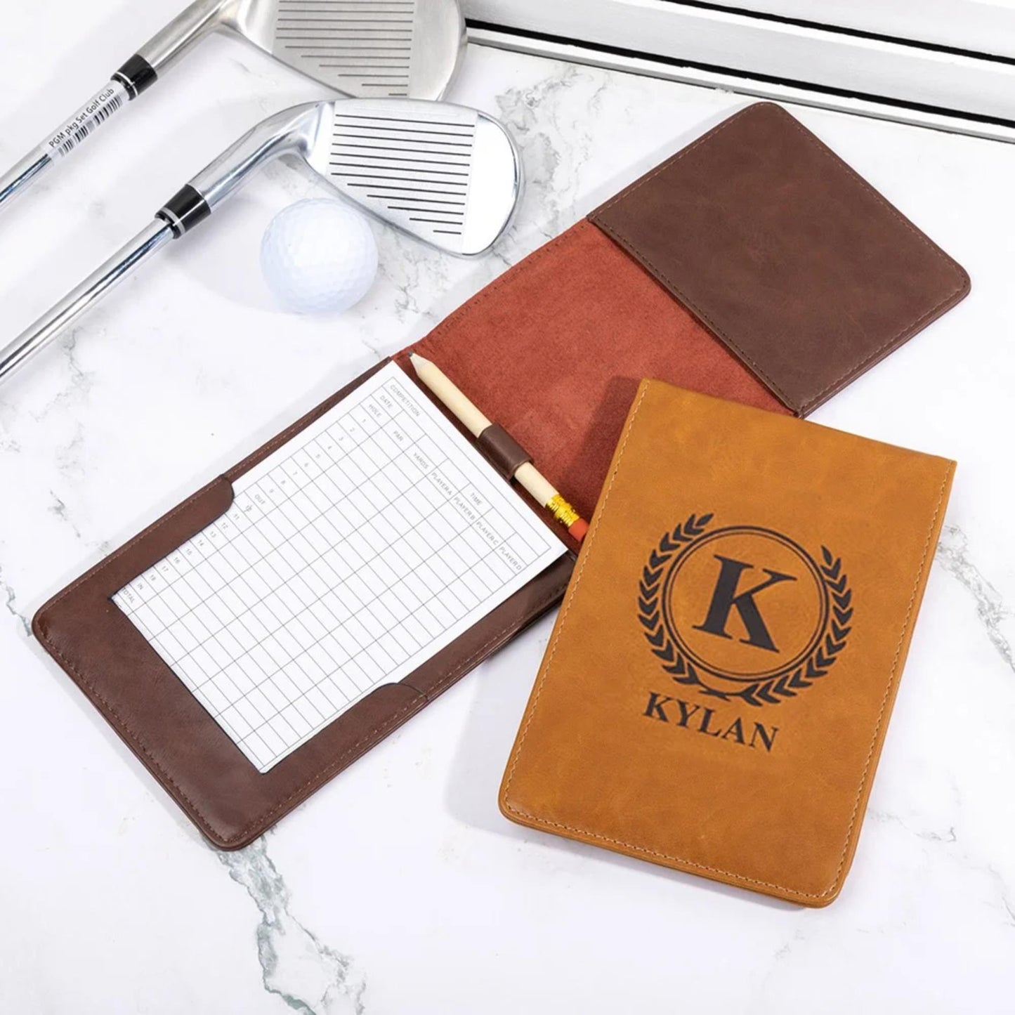 Personalized PU Leather Golf Scorecard Holder