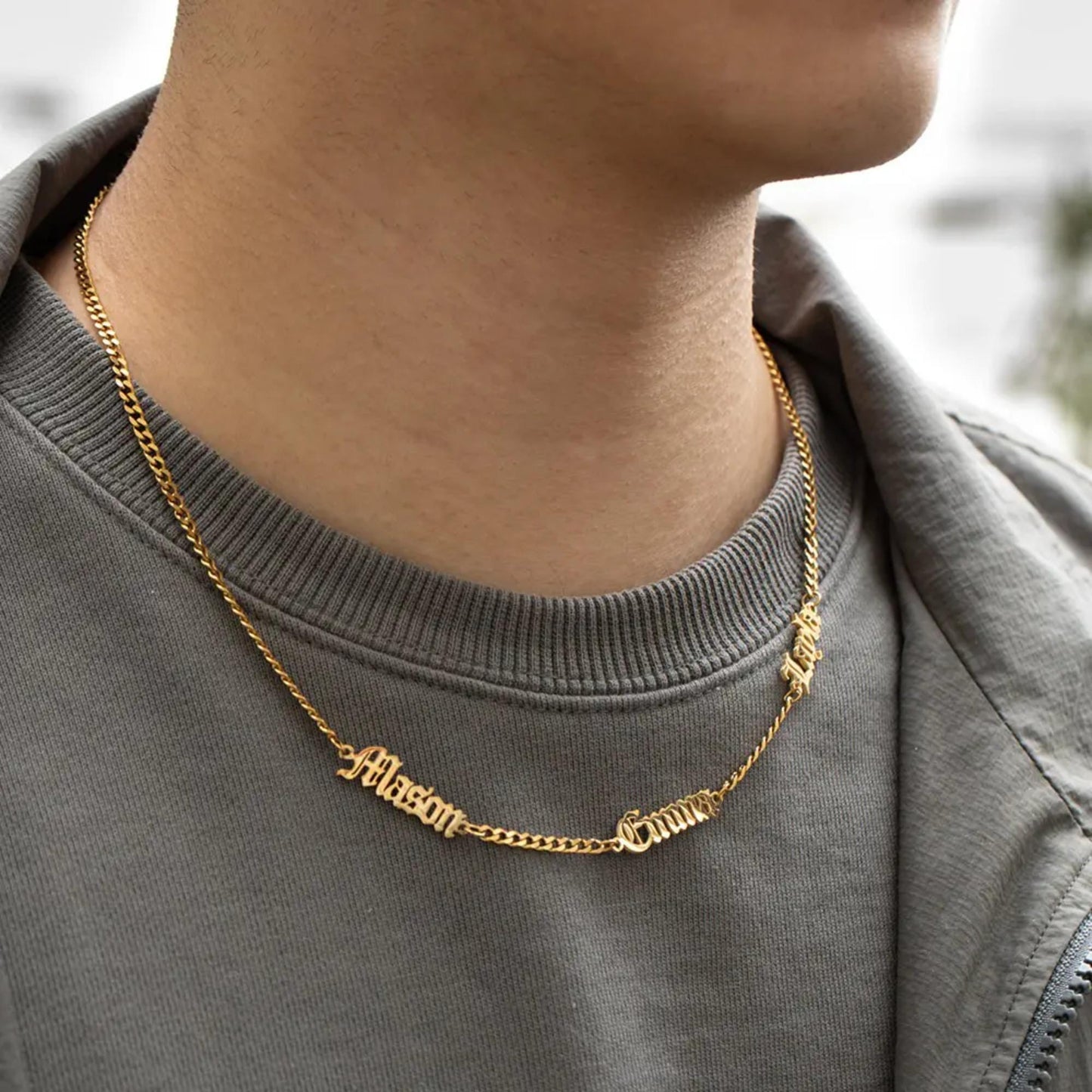 Personalized Multiple Name Necklace for Men
