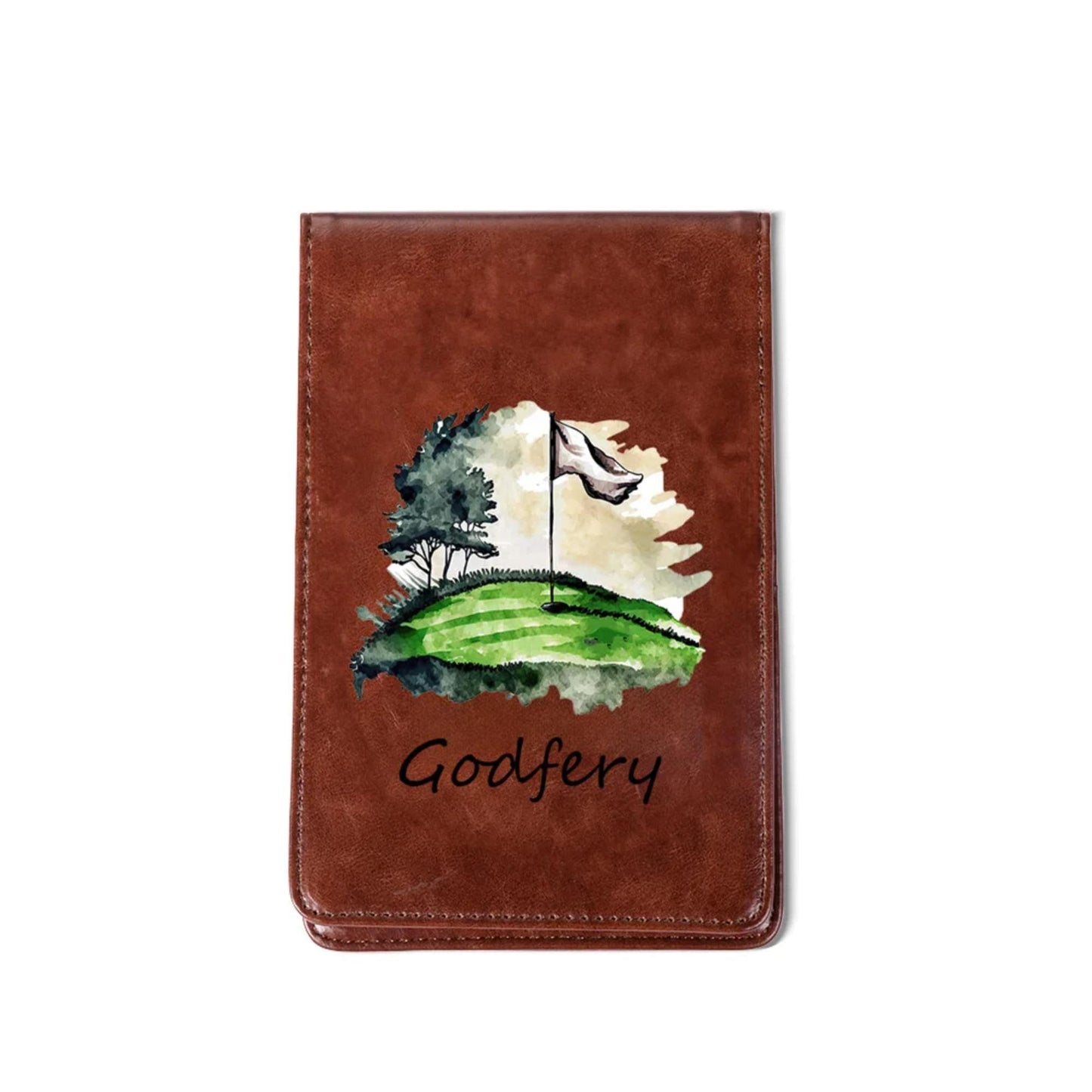 Custom PU Leather Golf Themed Design Scorecard Holder