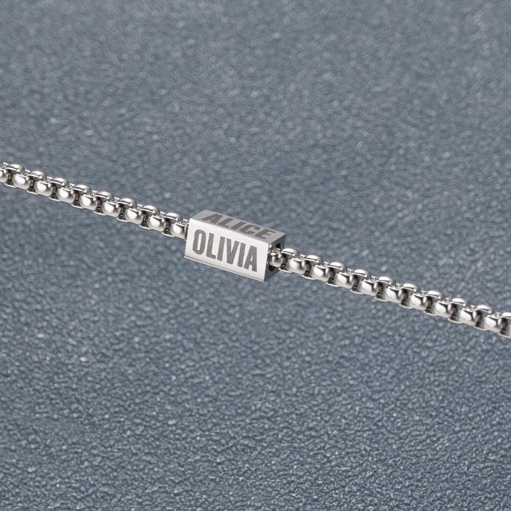 Personalized Dad Bar Bracelet with Kids Names