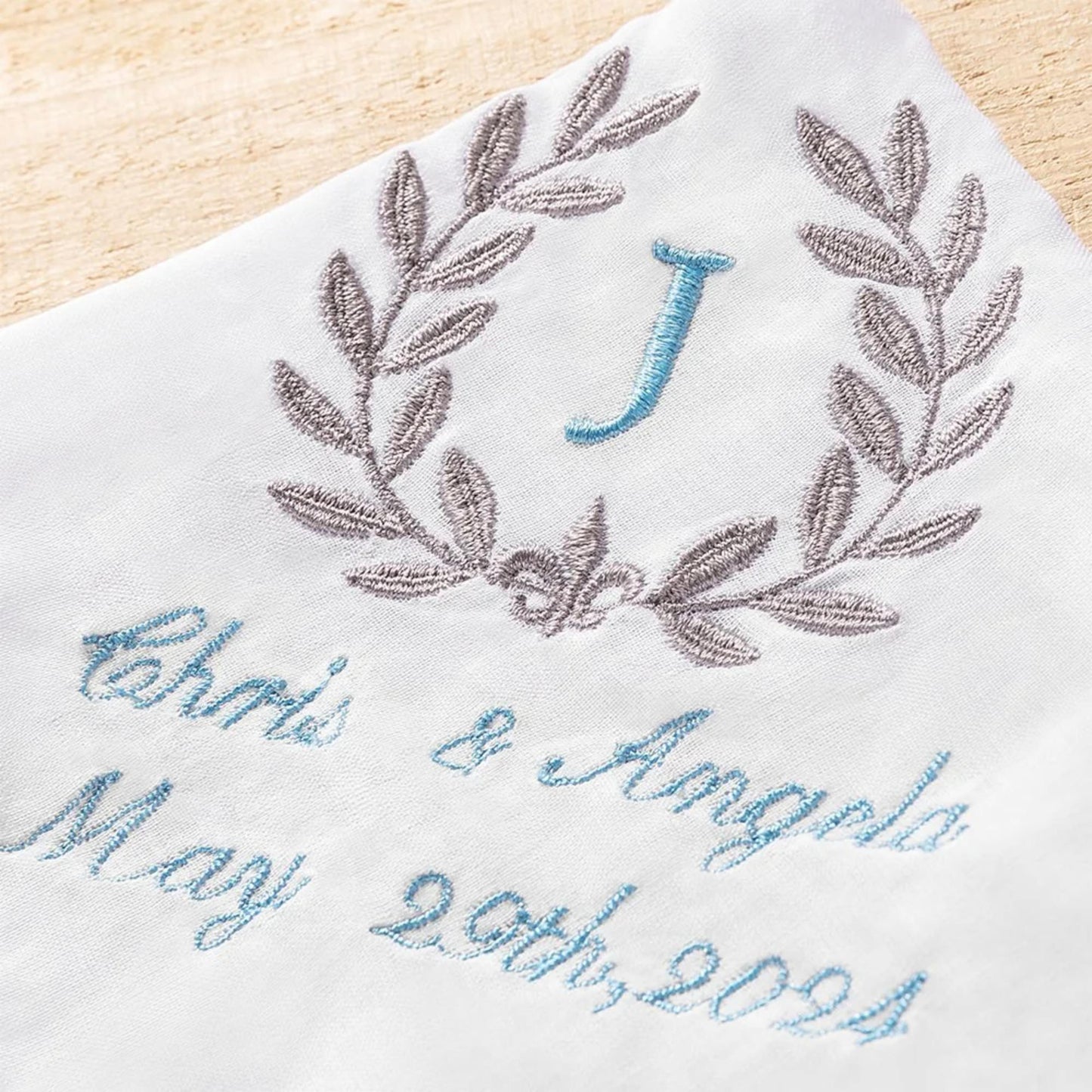 Custom Embroidered Wedding Handkerchief