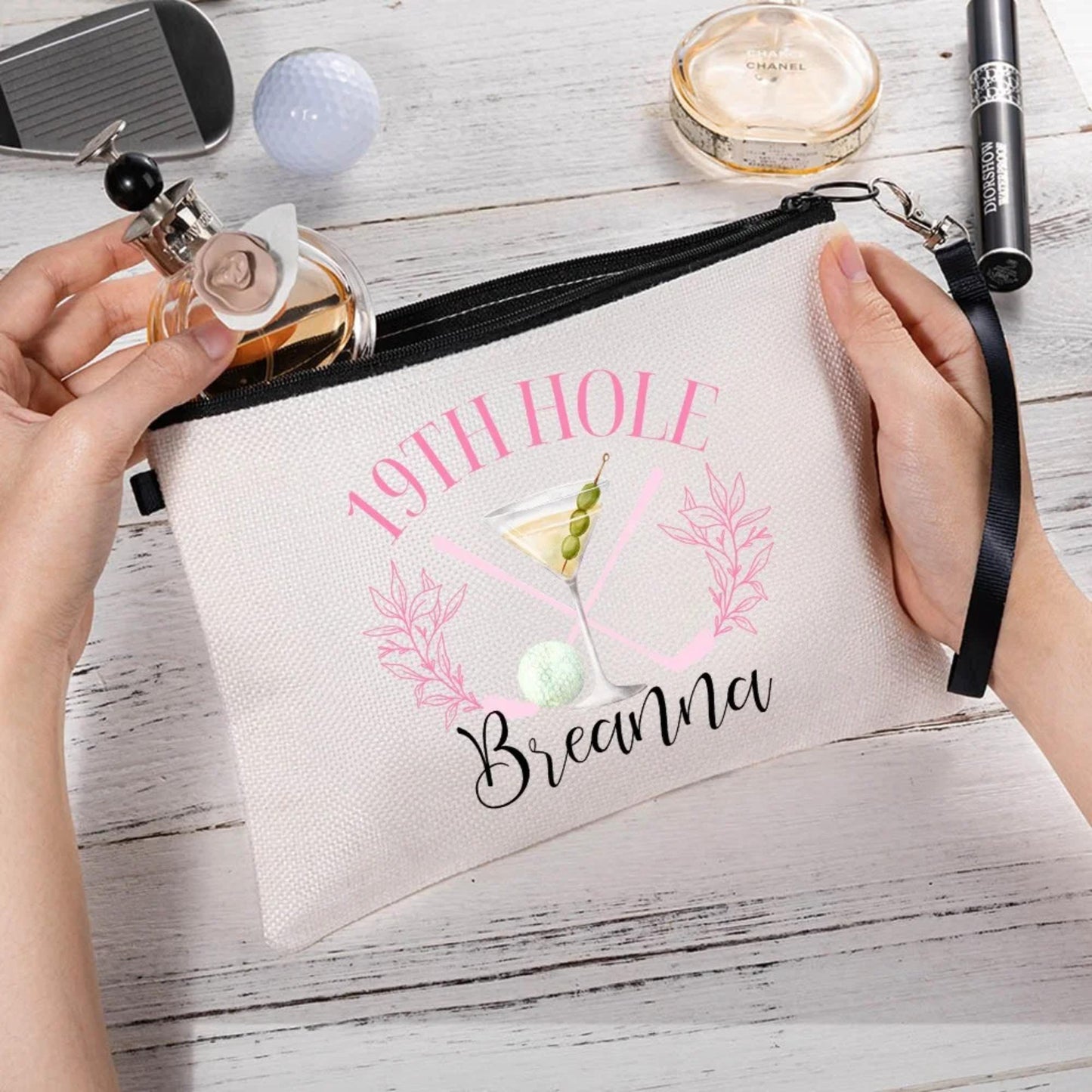 Personalized Golf Girly Cosmetic Bag