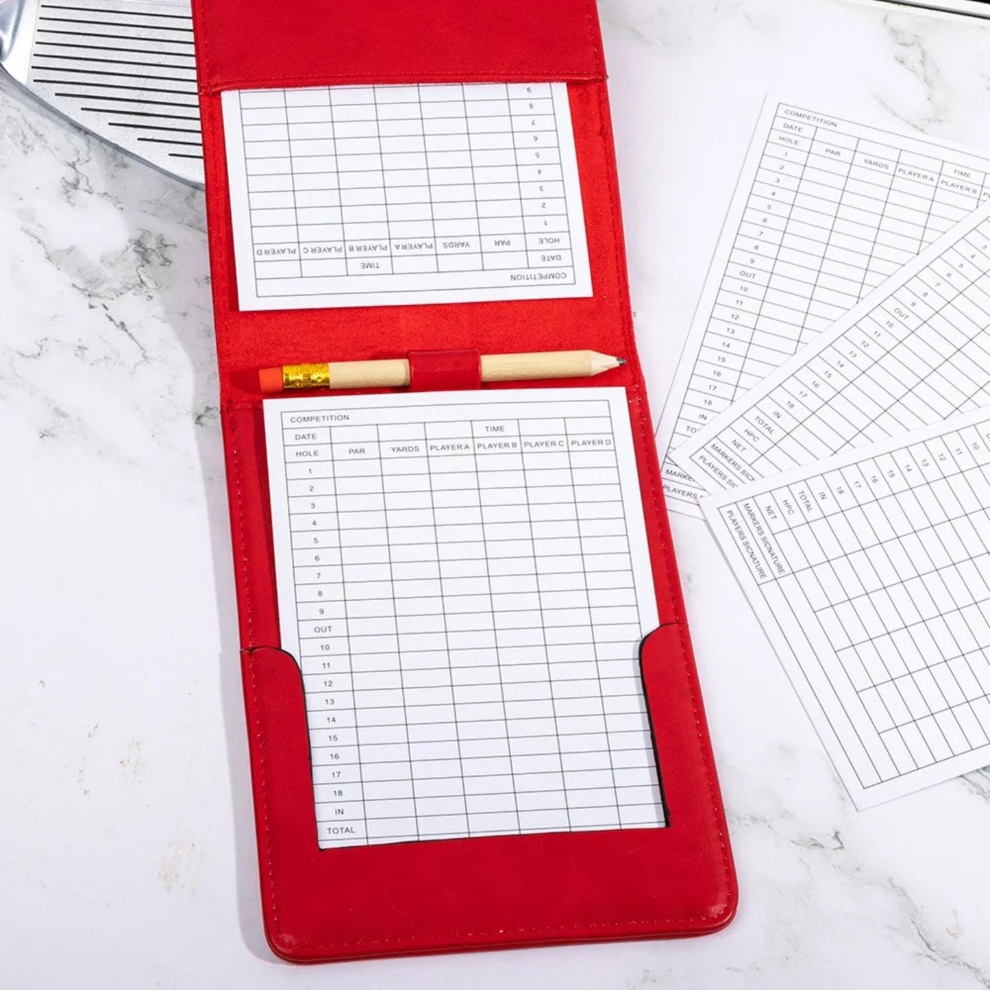 Custom Golf Scorecard Holder with Golf Buggy