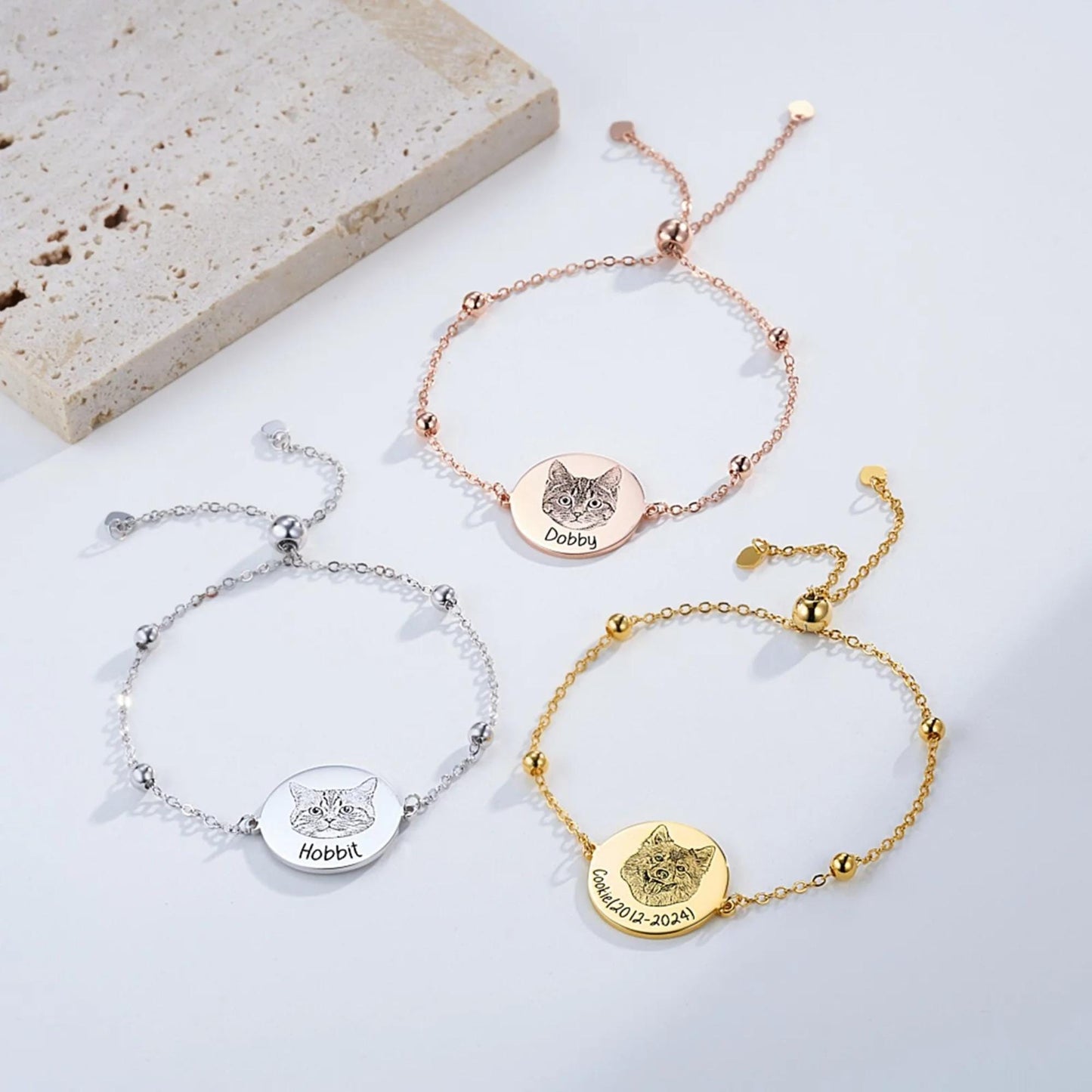 Personalized Pet Portrait Engraved Bracelet