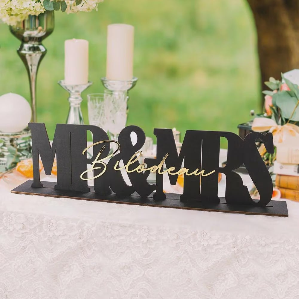 Personalized Mr and Mrs Wedding Name Sign