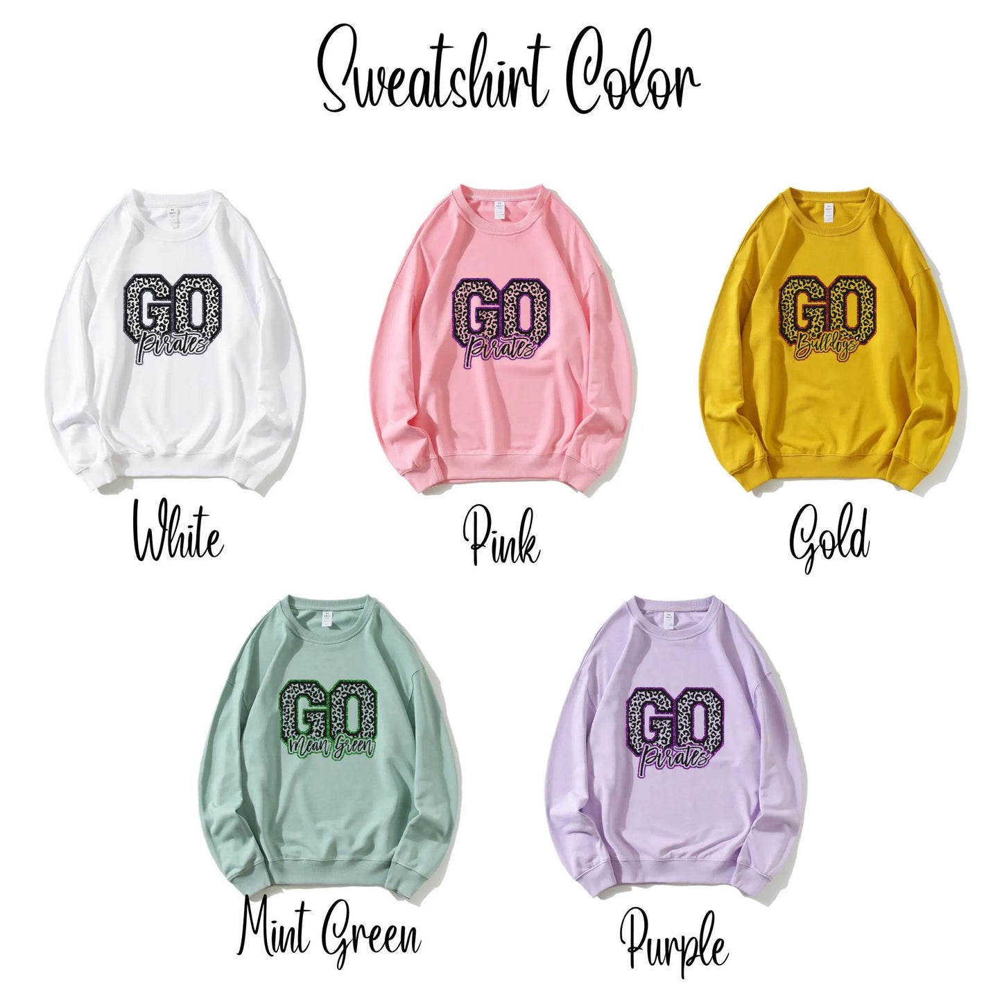 Personalized Name Leopard Print Go Team Sweatshirt