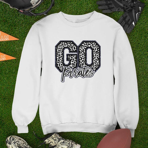 Personalized Name Leopard Print Go Team Sweatshirt