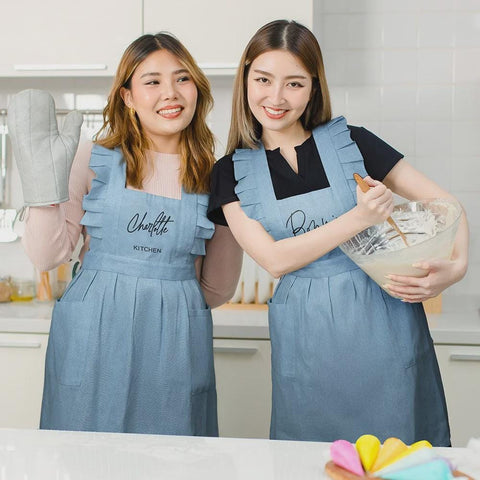 Custom Name Ruffled Apron with Pockets