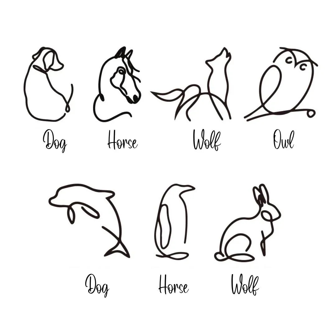 Animal Silhouette Signet Ring with Name