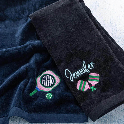 Asciugamano da pickleball ricamato personalizzato con clip