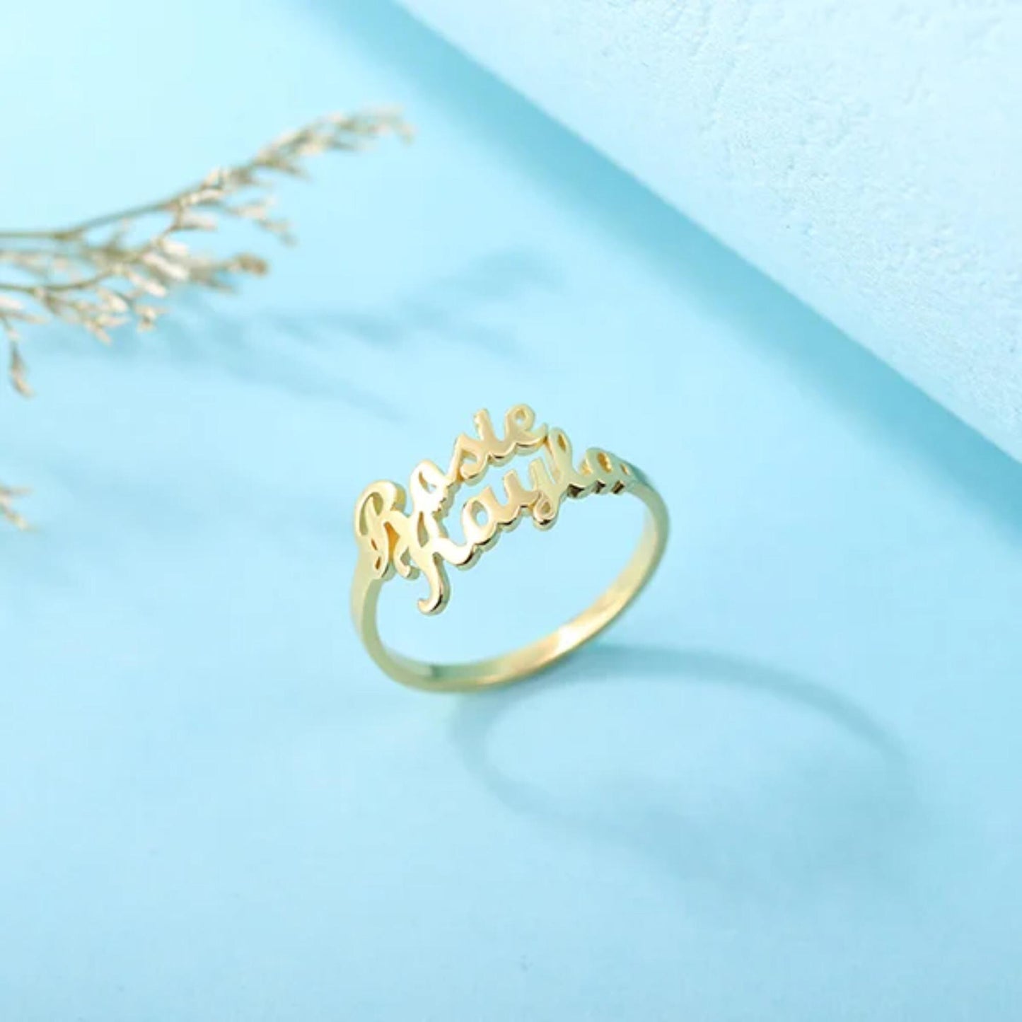 Personalized Double Name Ring