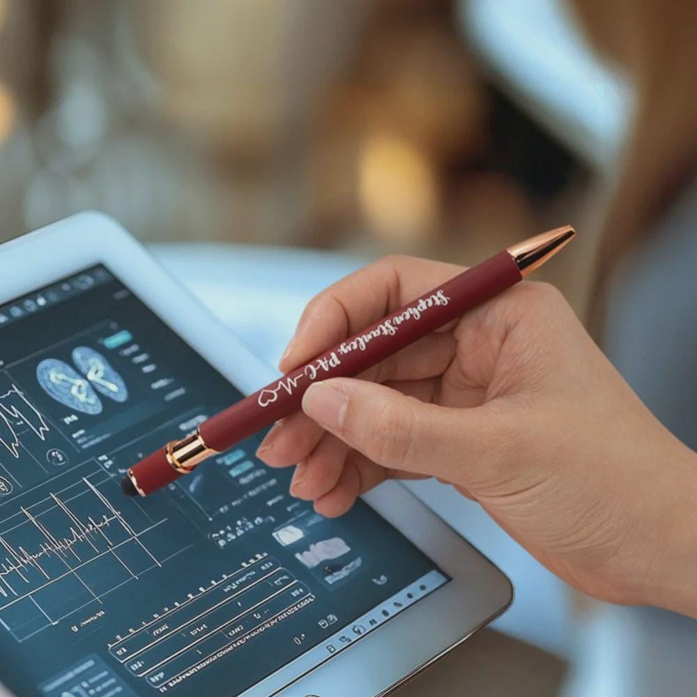 Personalized Medical Pens with EKG & Heart Icon, 5-Pack Pen Set