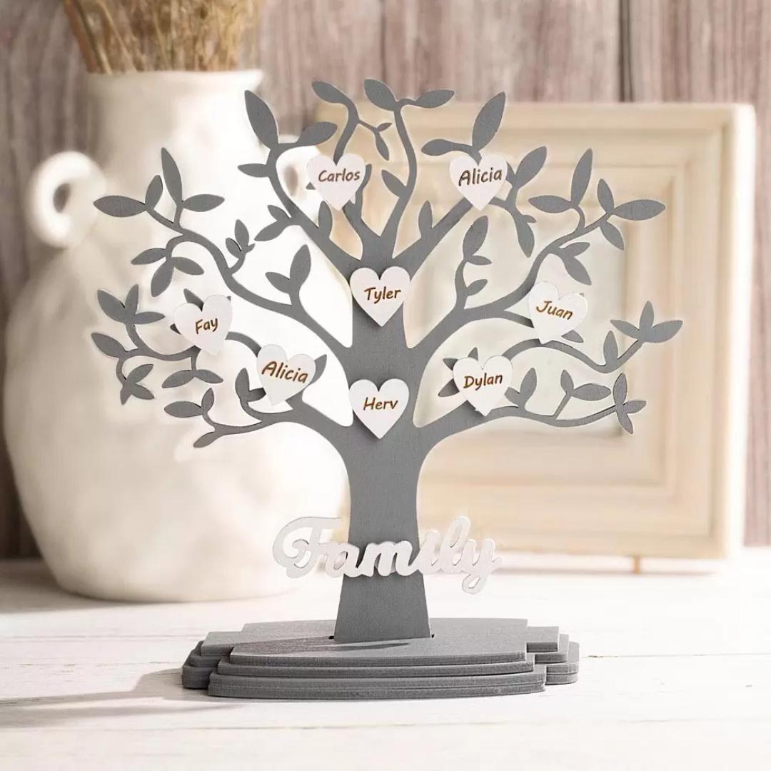 Personalized 1-20 Names Wooden Family Tree with Custom Names