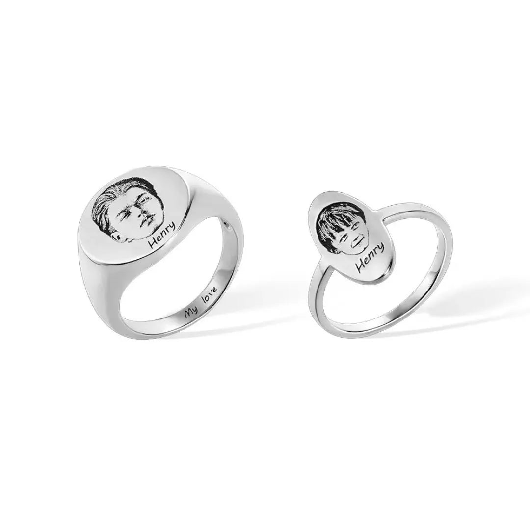 Custom Photo Portrait Signet Ring