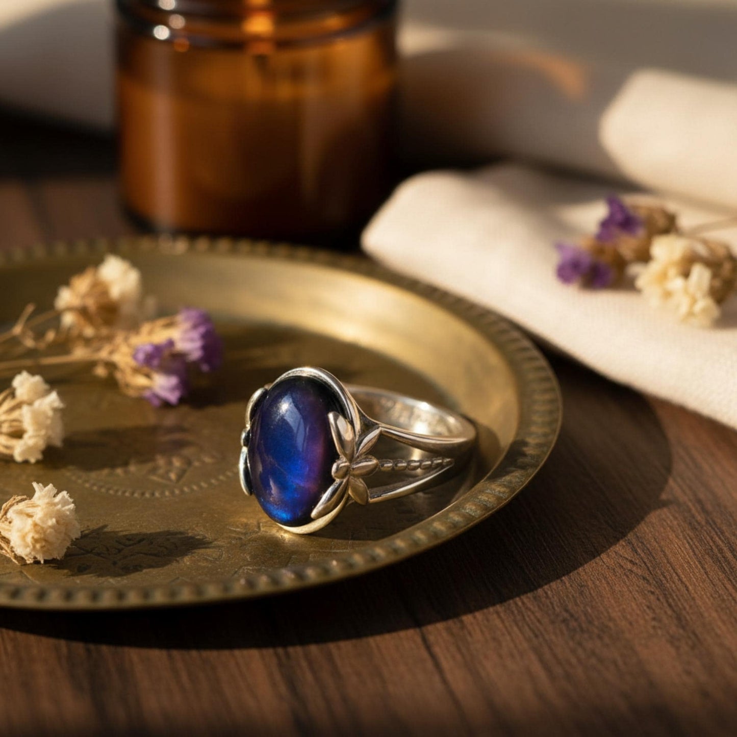 Mood Ring with Custom Inner Engraving
