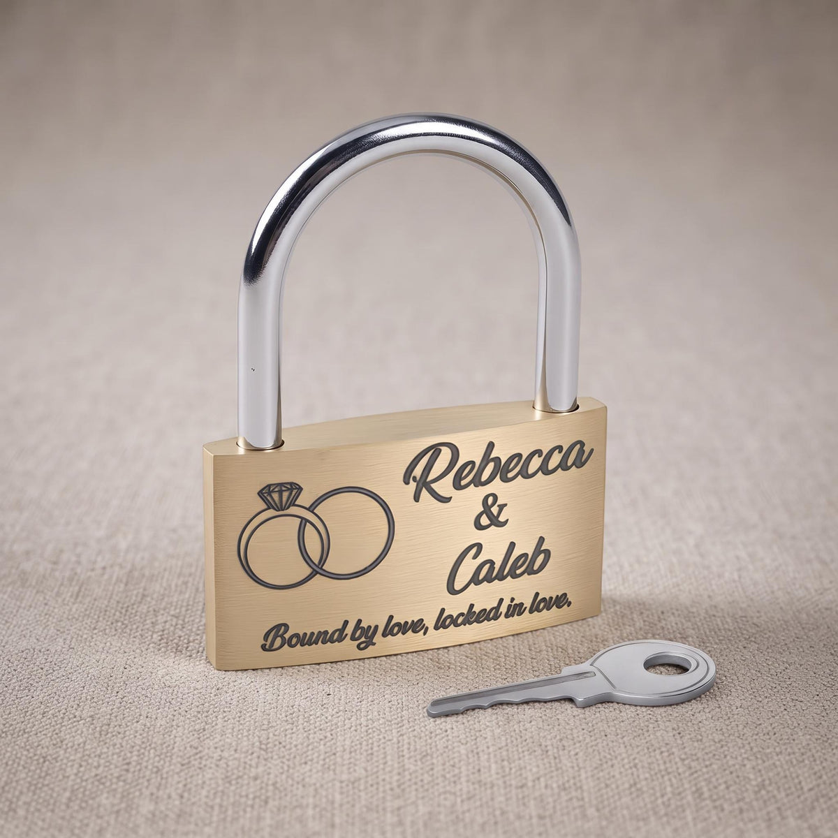 Custom Engraved Brass Love Padlock with Names