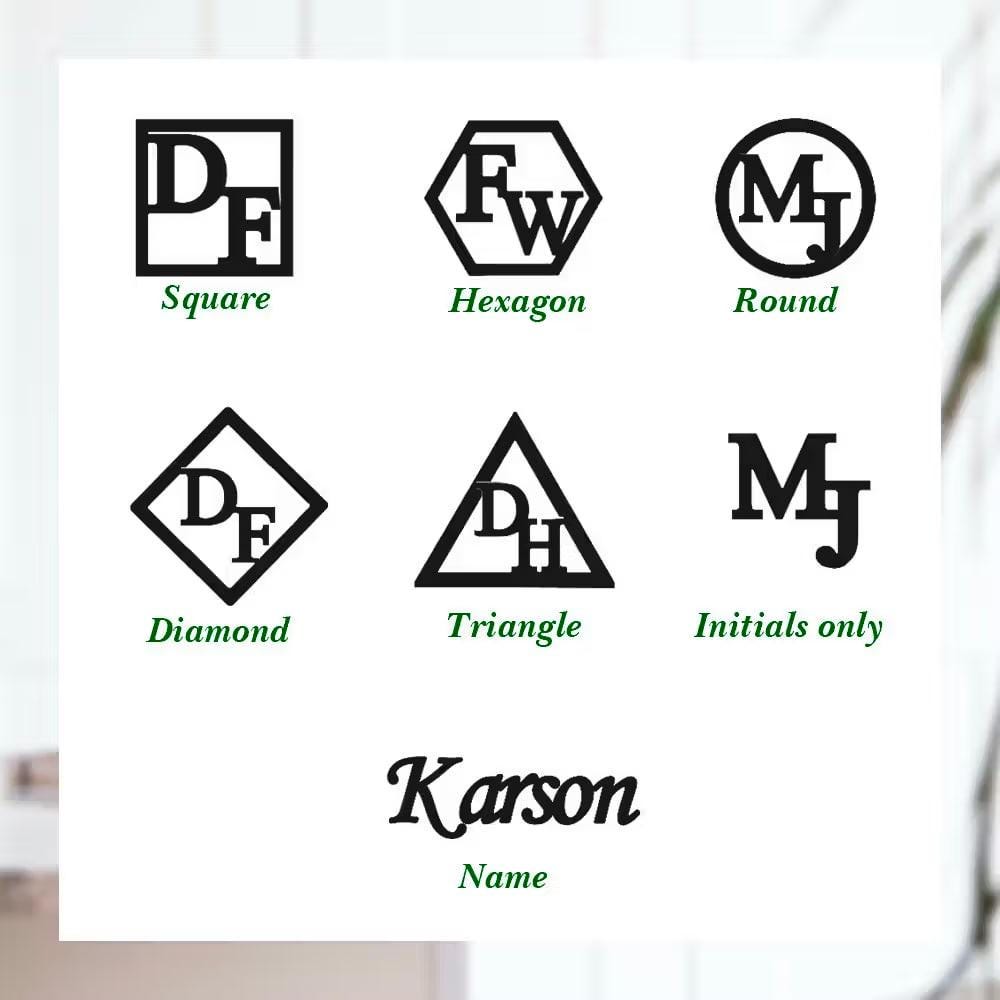 Personalized Monogram Cufflinks, Tie Clip & Brooch