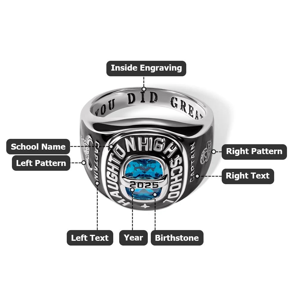 Custom Birthstone Class Ring for Men