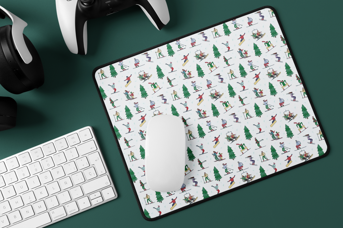 Ski Winter Landscape Themed Desk Mat