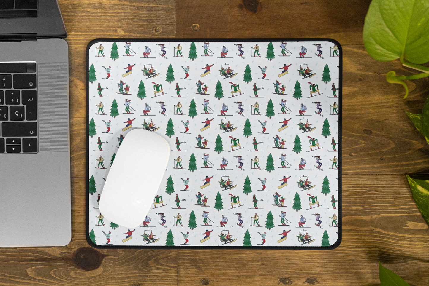 Ski Winter Landscape Themed Desk Mat