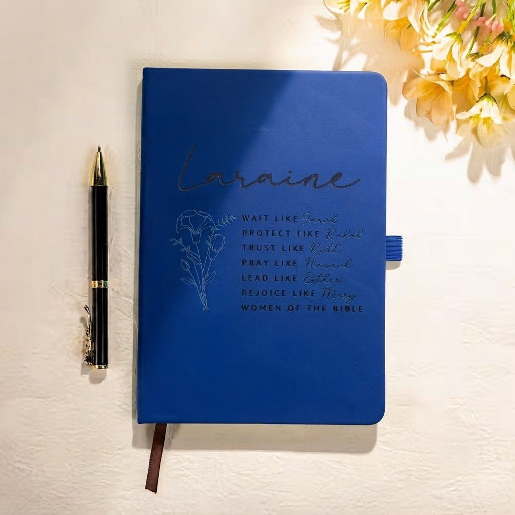 Personalized Bible Verse Notebook with Birth Flower