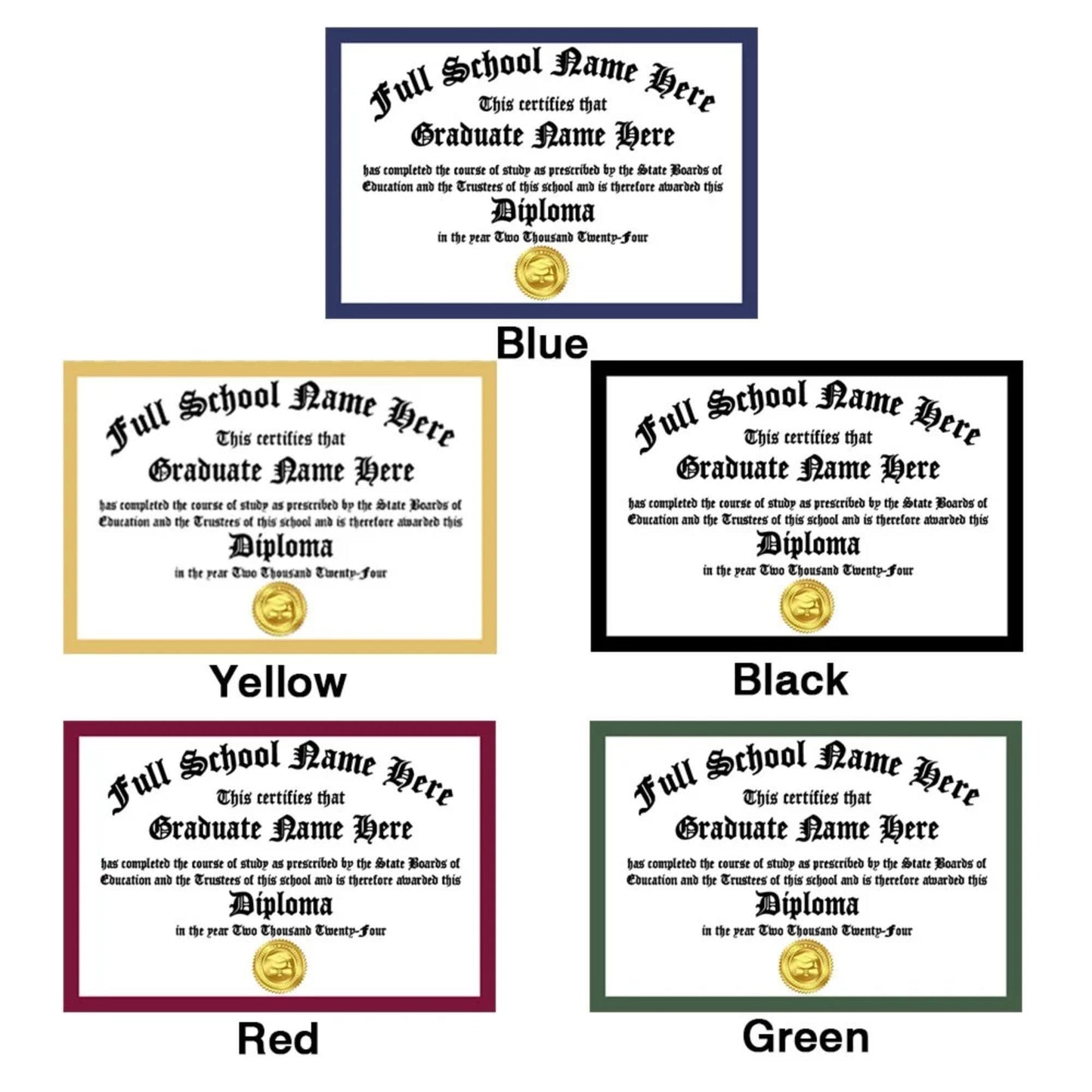 Personalized Graduation Diploma Cupcake Toppers