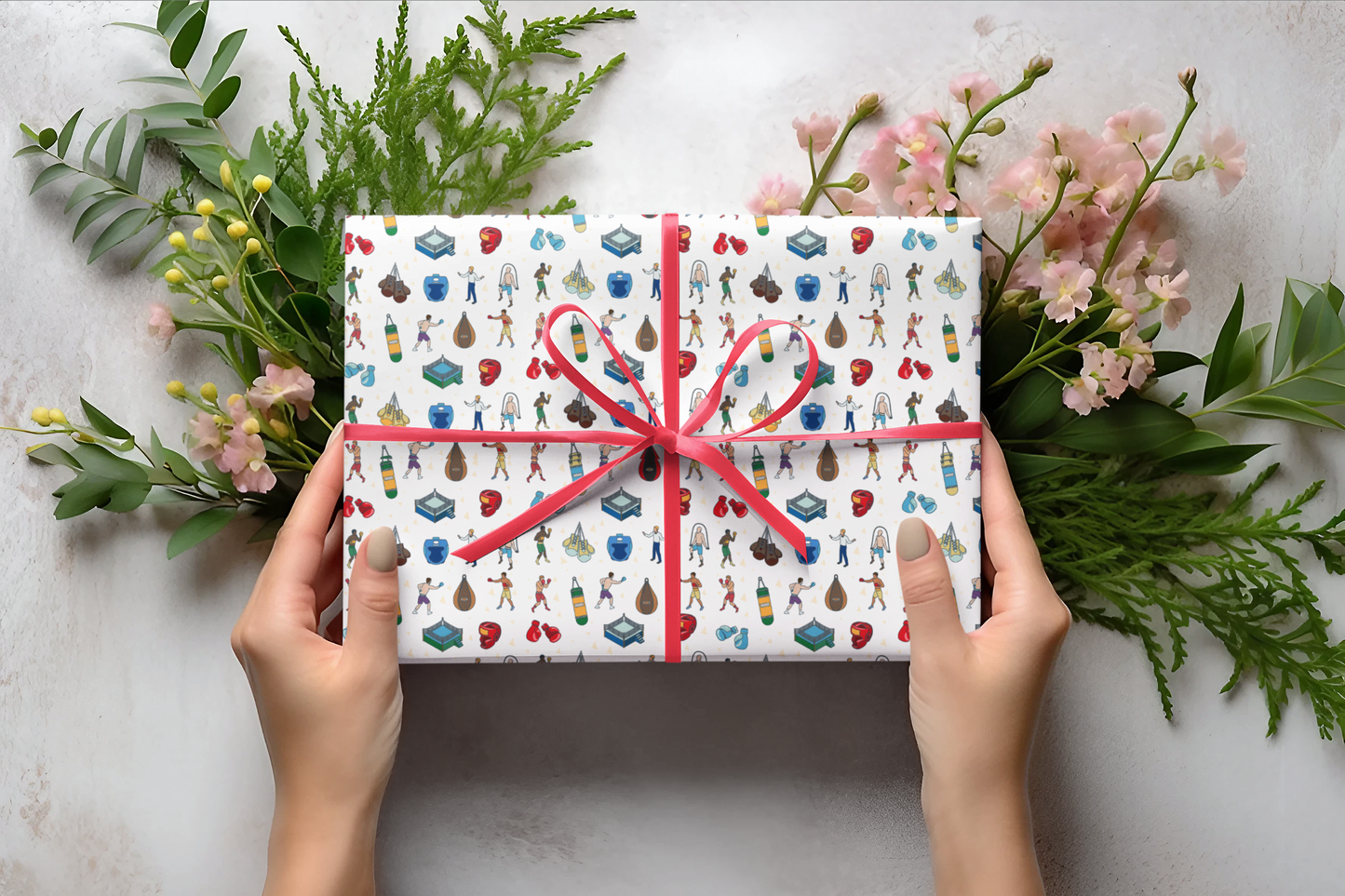 Boxing Print Gift Wrapping Paper Roll