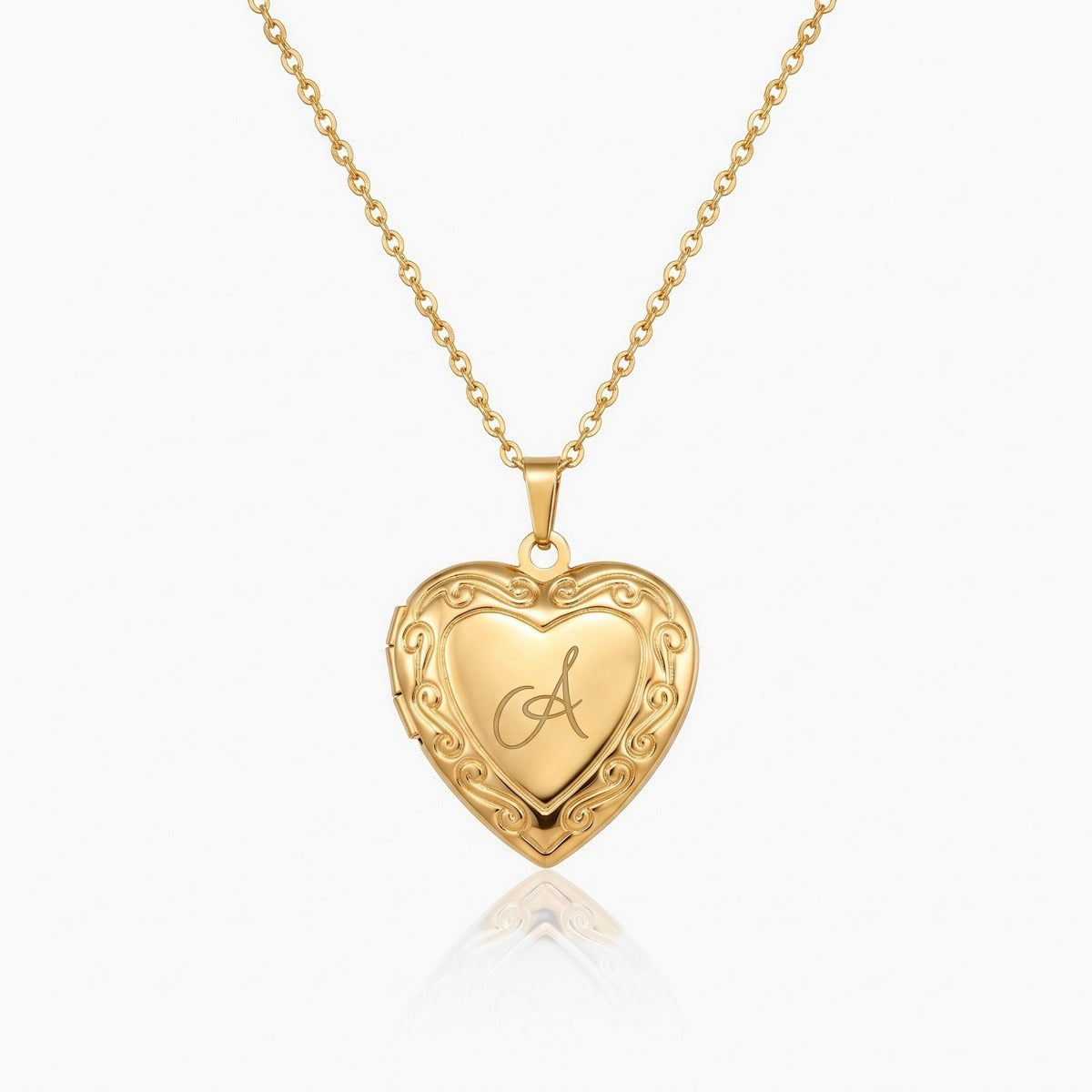 heart locket necklace initial photo