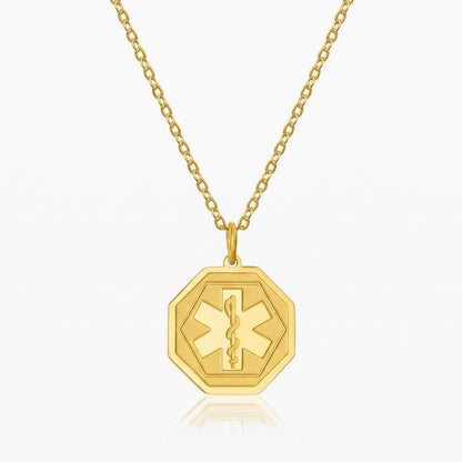custom medical alert necklace engraved id tag