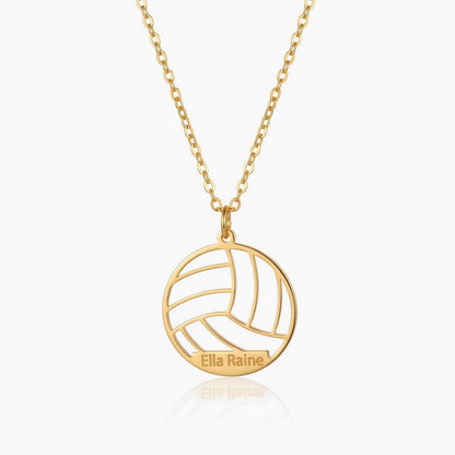 personalized name volleyball necklace