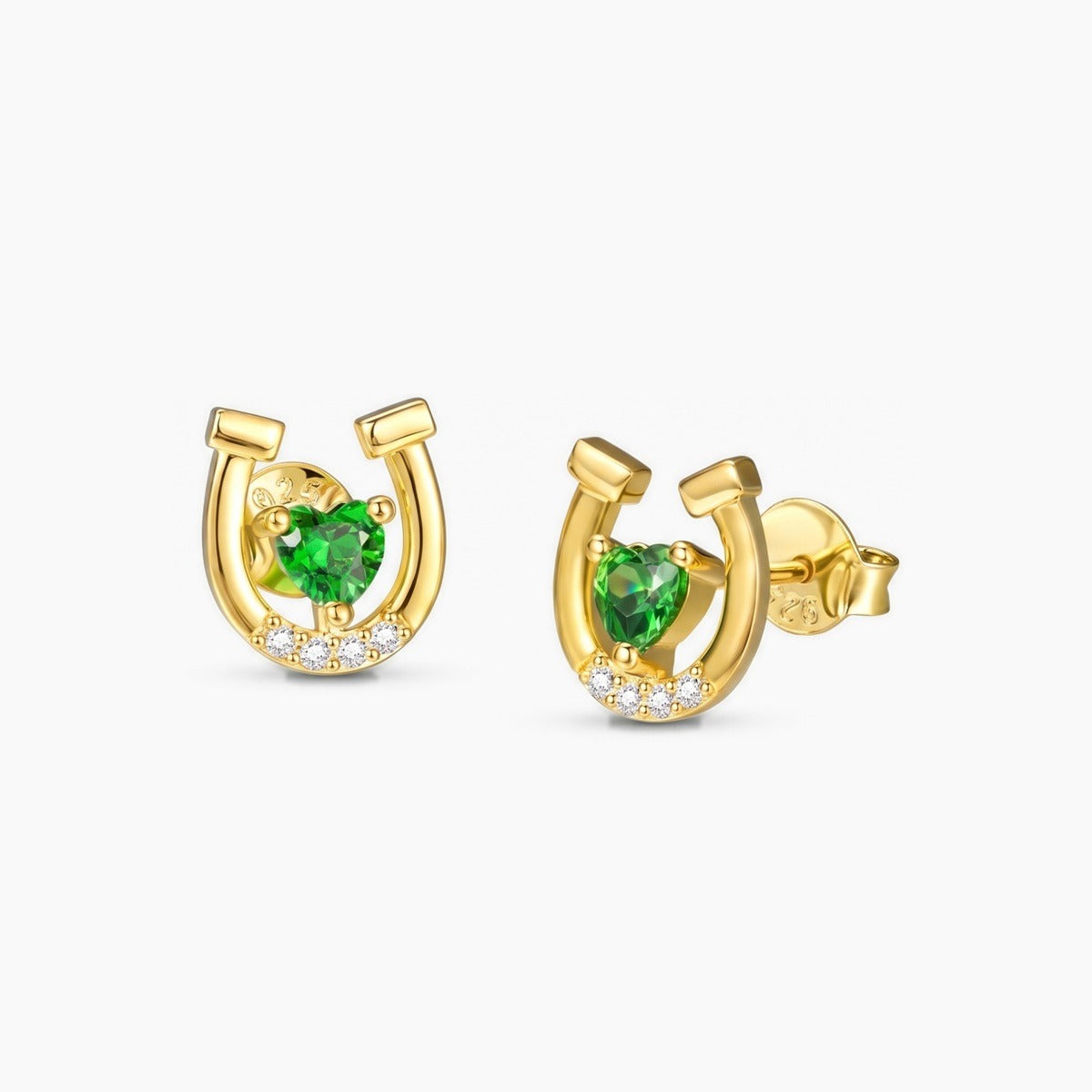 custom birthstone horseshoe stud earrings