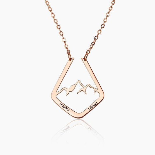 personalized mountain ring holder necklace