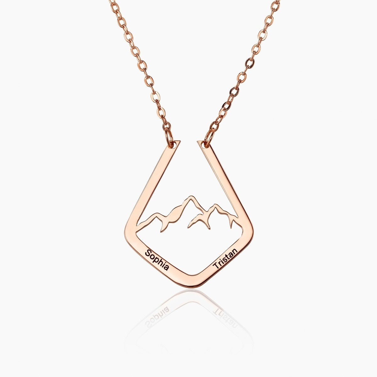 personalized mountain ring holder necklace