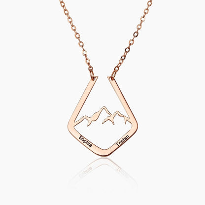 personalized mountain ring holder necklace