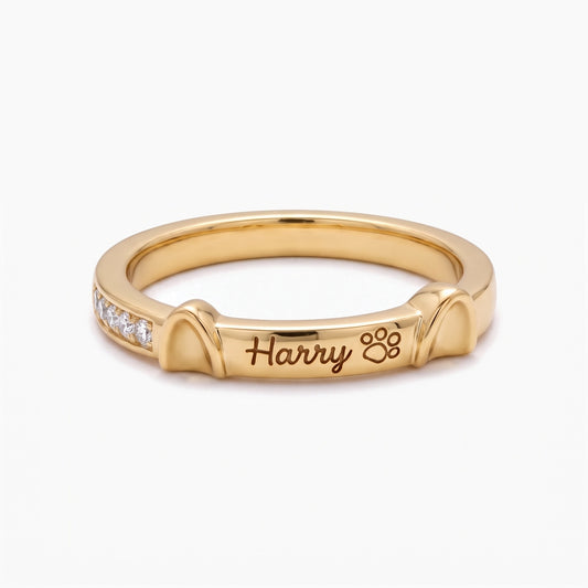 personalized name cat ring with ears