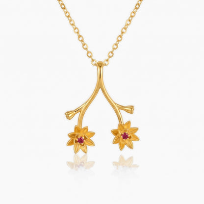 custom birthstone birthflower ring holder necklace