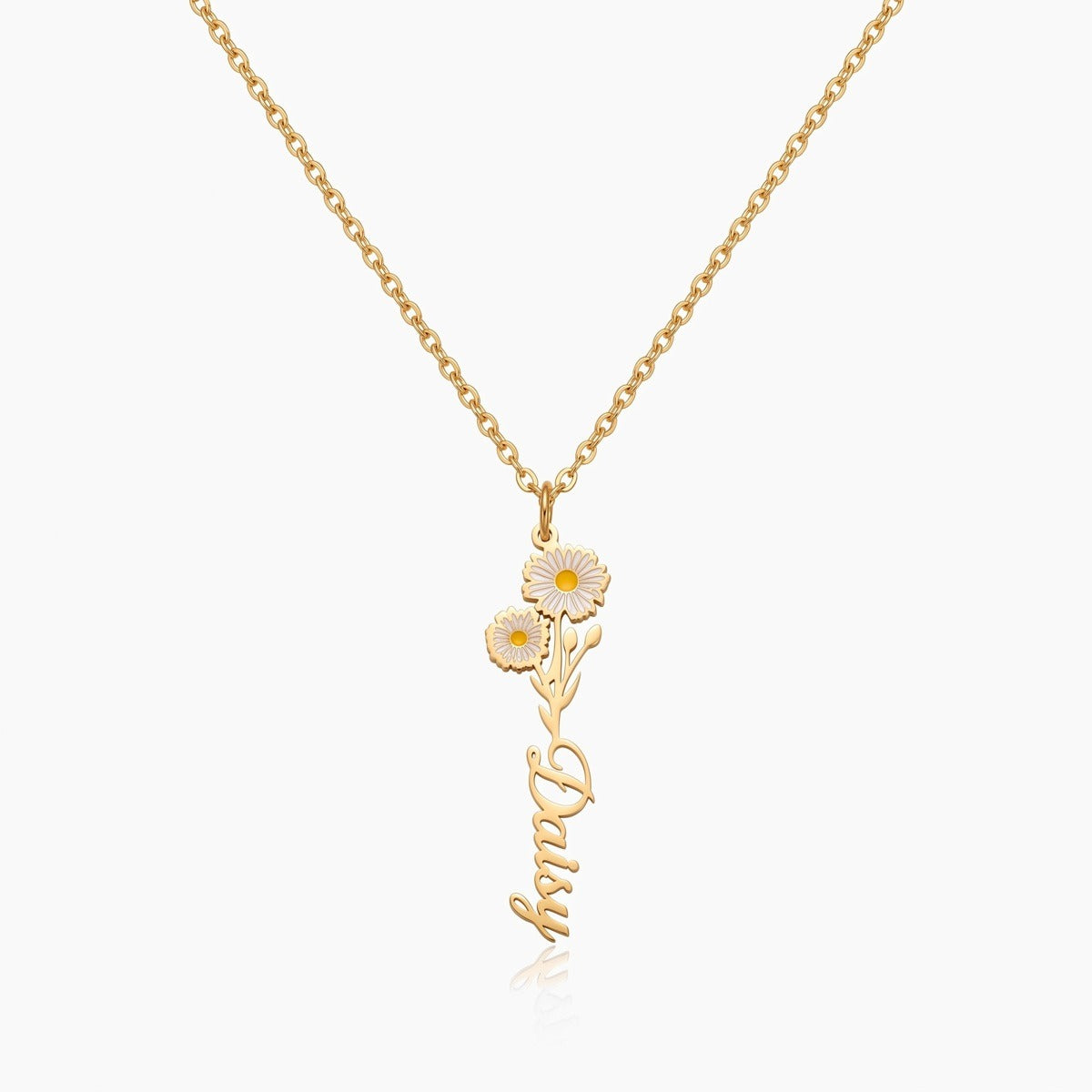 personalized birth flower name necklace